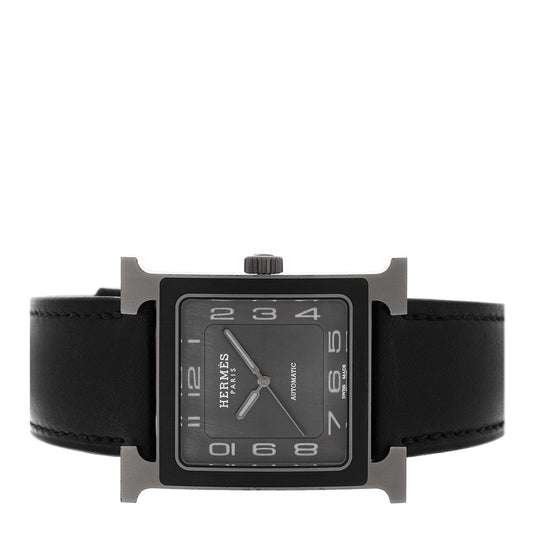 Titanium Barenia 30mm Heure H Hour Quartz Watch Noir