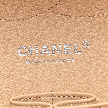 Caviar Quilted Jumbo Double Flap Beige Clair