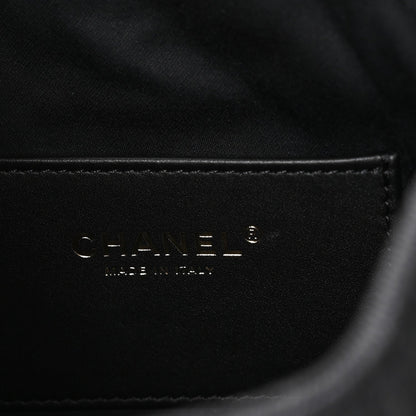 Washed Denim Quilted Mini Chanel 25 Handbag Black