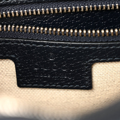 GG Supreme Monogram Textured Dollar Calfskin Web Studded Mini Ophidia Flap Shoulder Bag Beige Blue