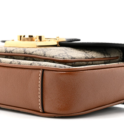 GG Supreme Monogram New Sakai Lux Calfskin Mini Padlock Flap Pocket Shoulder Bag Beige Ebony Black Cuir