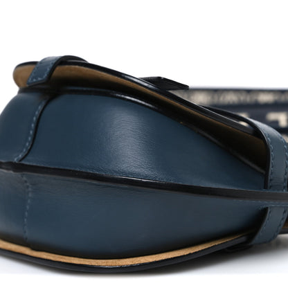 Calfskin Jacquard Mini Gate Crossbody Bag Onyx Blue